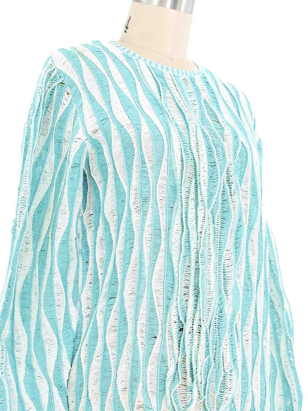 Turquoise Wave Crochet Top - image 2