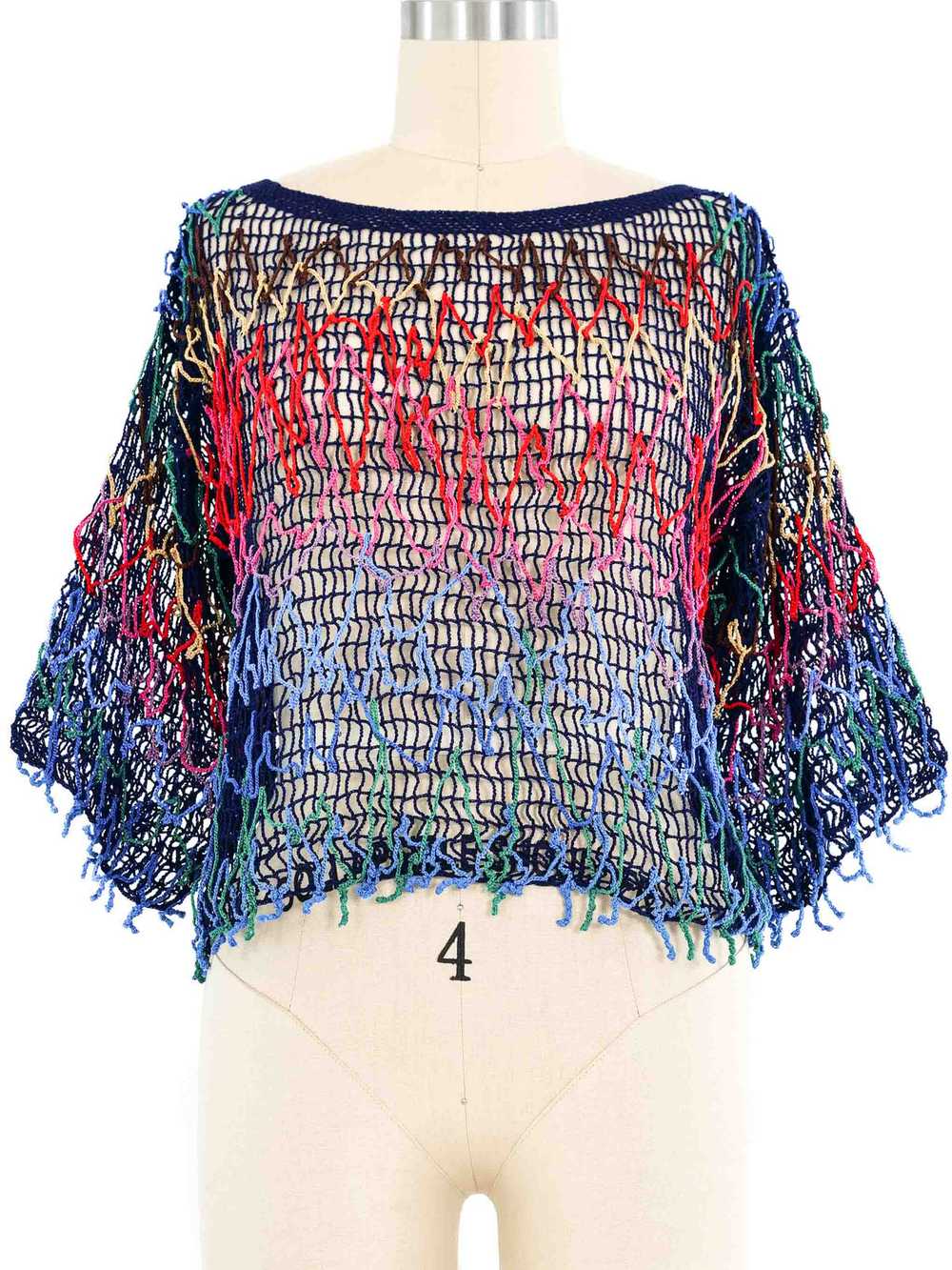 Rainbow Crochet Net Top - image 3