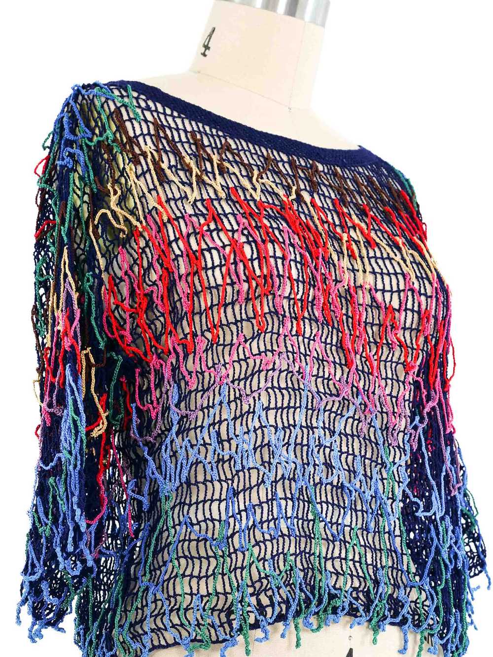 Rainbow Crochet Net Top - image 4