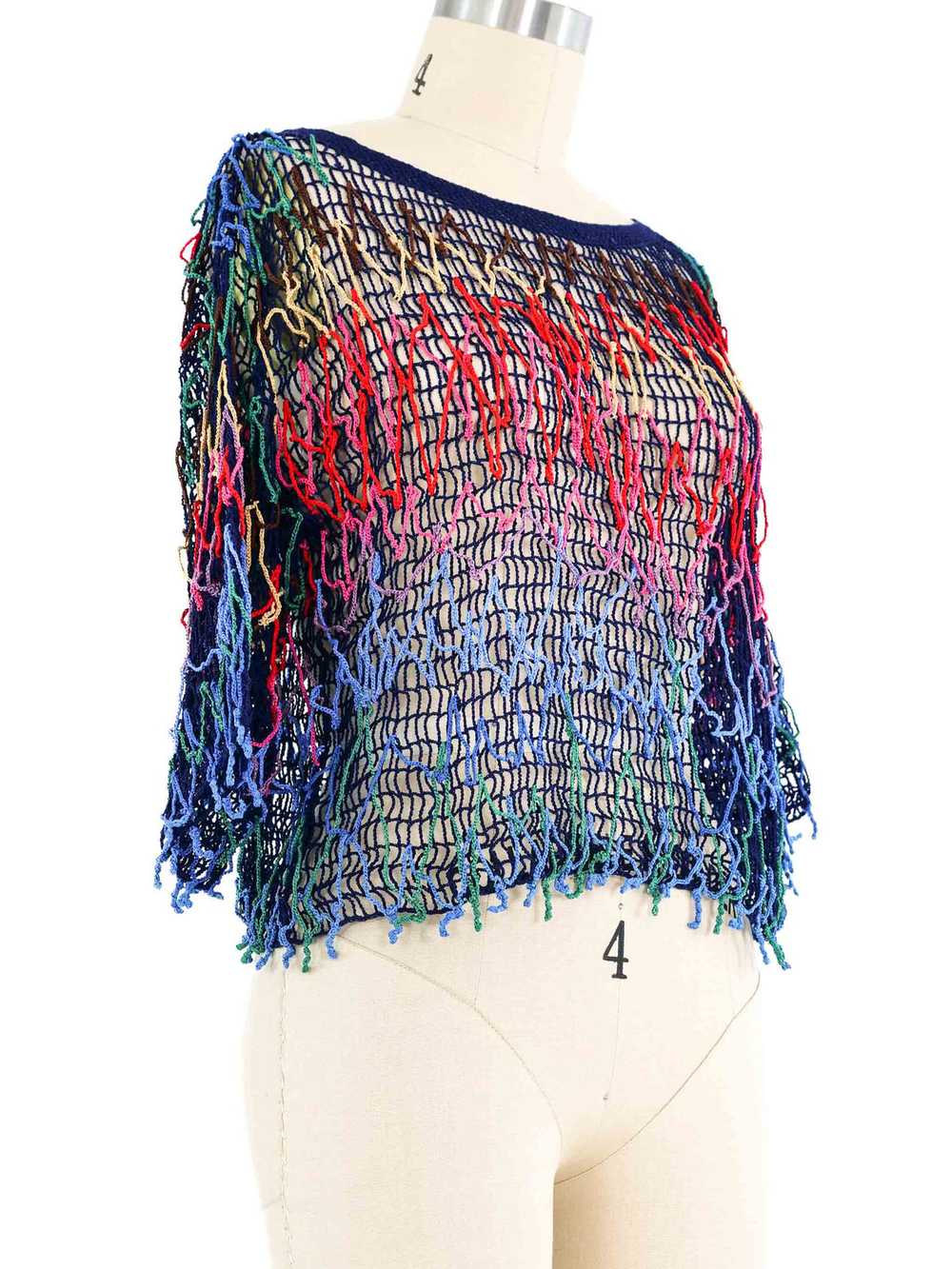 Rainbow Crochet Net Top - image 5