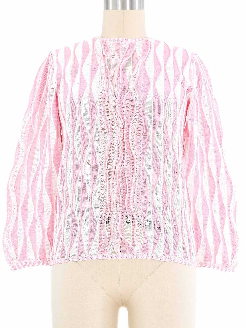 Pink Wave Crochet Top - image 1