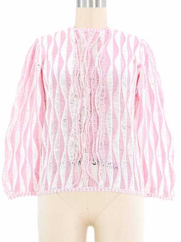 Pink Wave Crochet Top - image 1