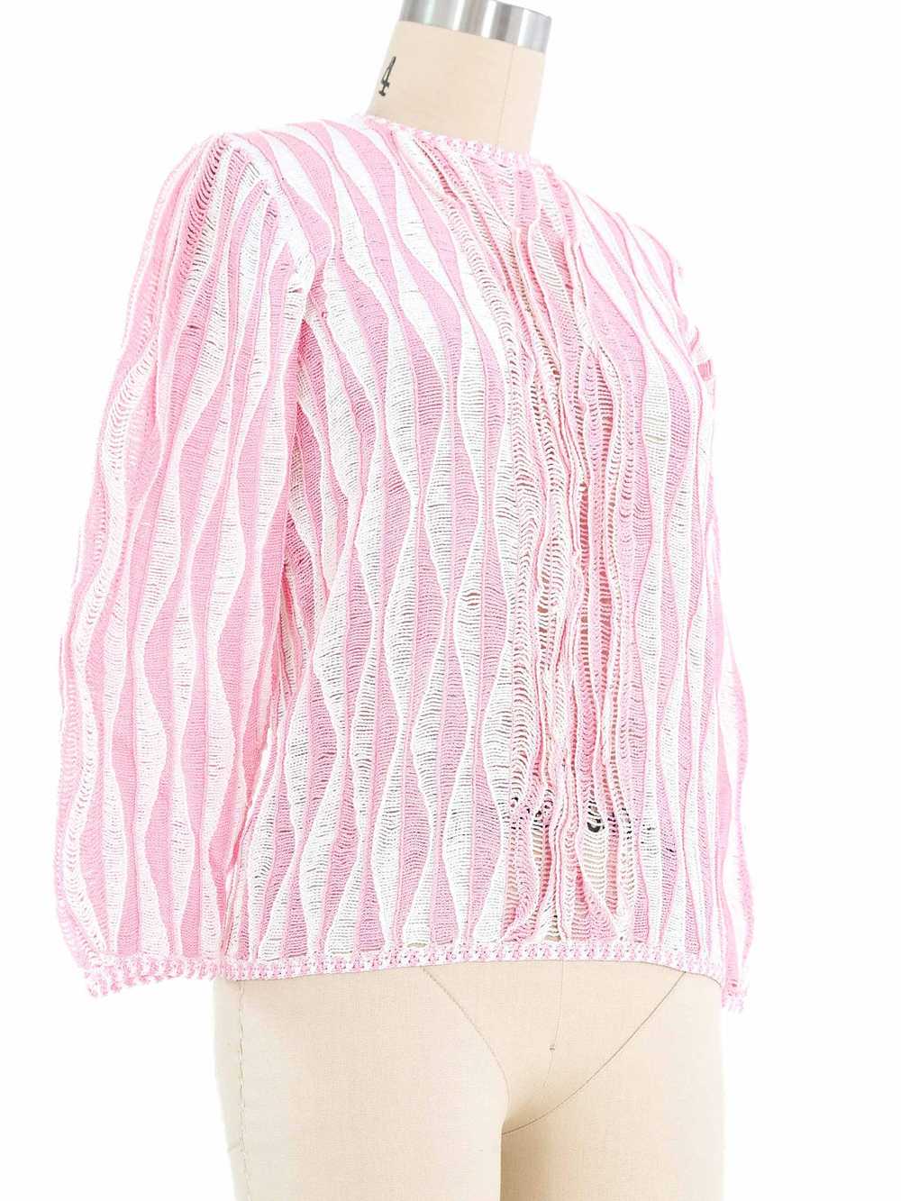 Pink Wave Crochet Top - image 3