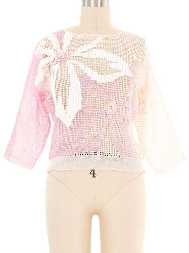 Pastel Pink Floral Crochet Top