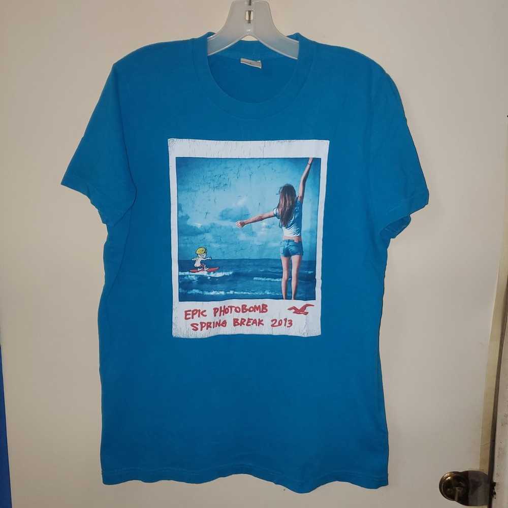 Hollister Mens Spring Break Blue Tshirt Size Larg… - image 1