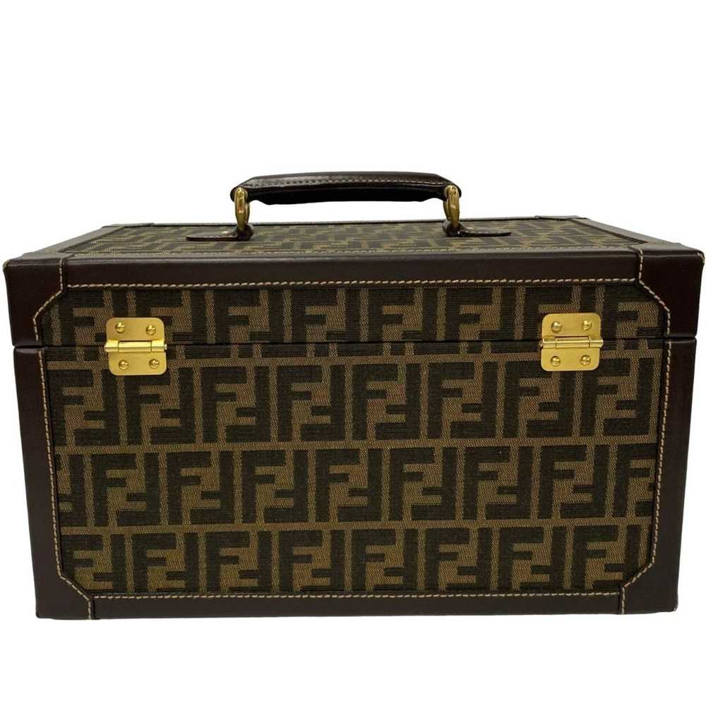 Fendi FENDI Zucca pattern FF canvas leather box h… - image 5