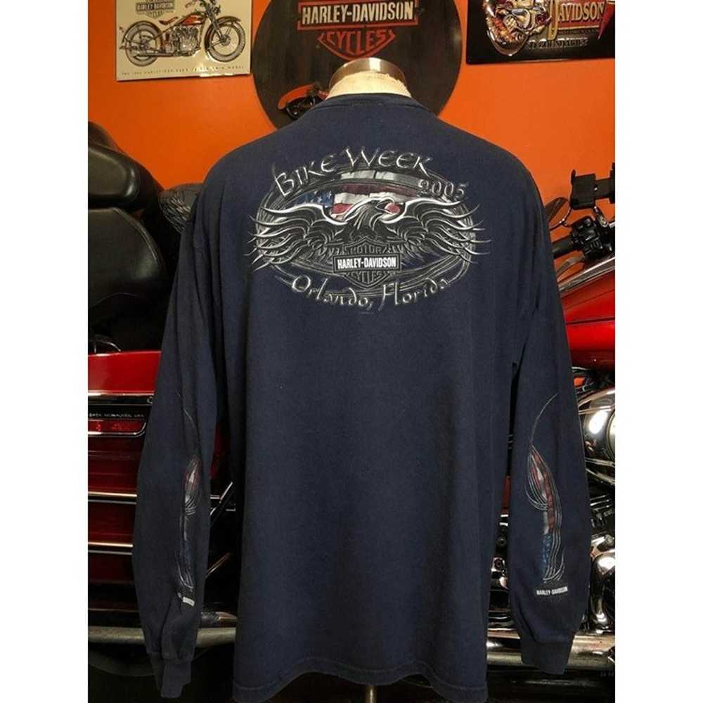 VTG 2005 Harley Dark Blue Davidson T-shirt XL Men… - image 1