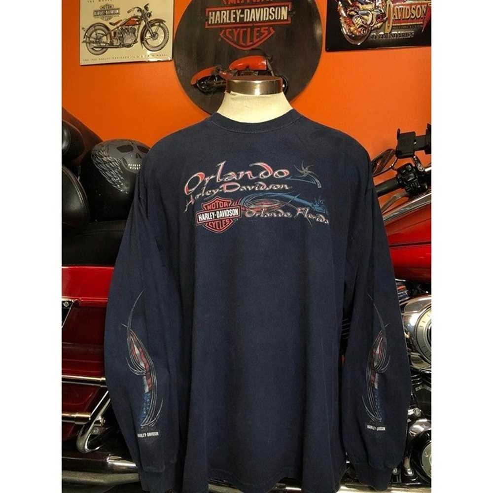 VTG 2005 Harley Dark Blue Davidson T-shirt XL Men… - image 3