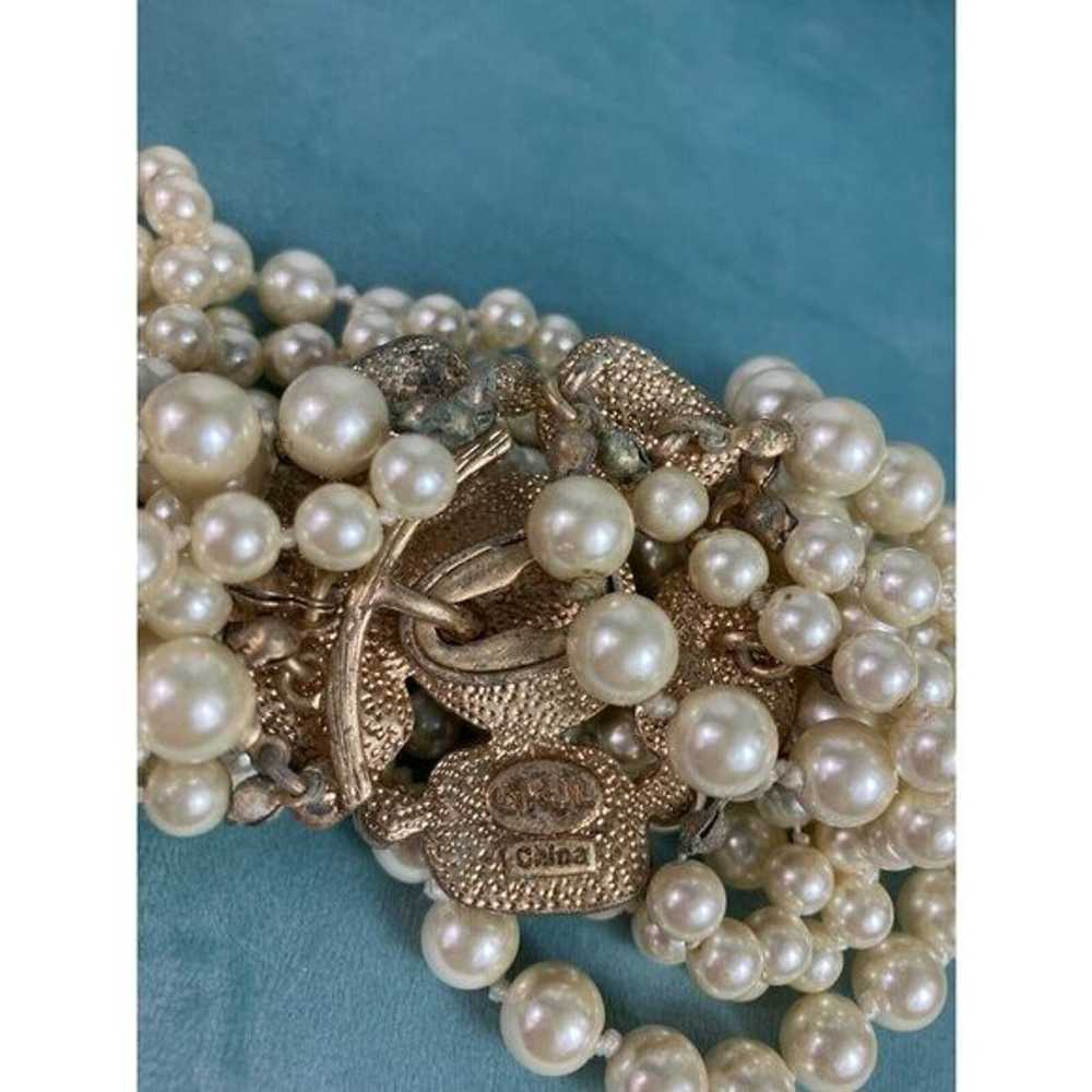 Kenneth Jay Lane KJL Multi Strand Pearl Torsade N… - image 3