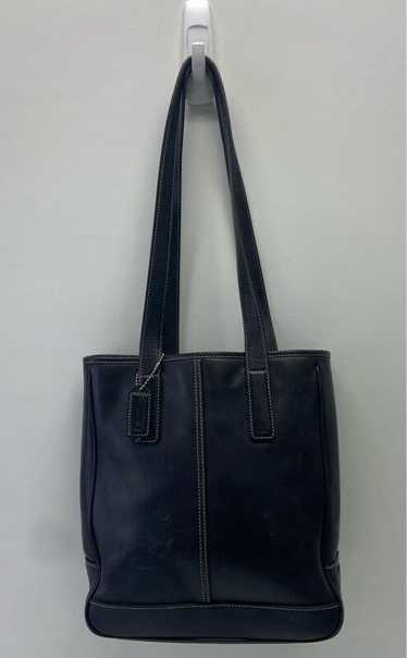 COACH 7776 Hampton Black Leather Shoulder Tote Bag