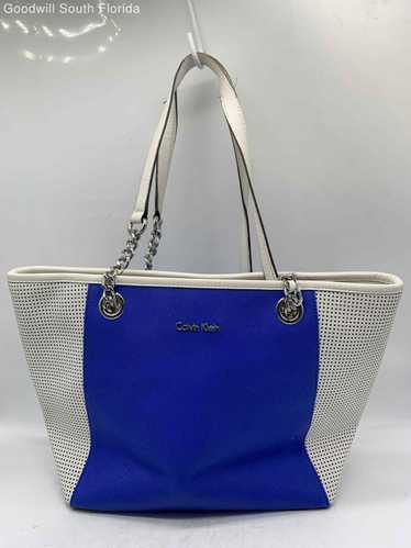 Calvin Klein Womens White Blue Handbag