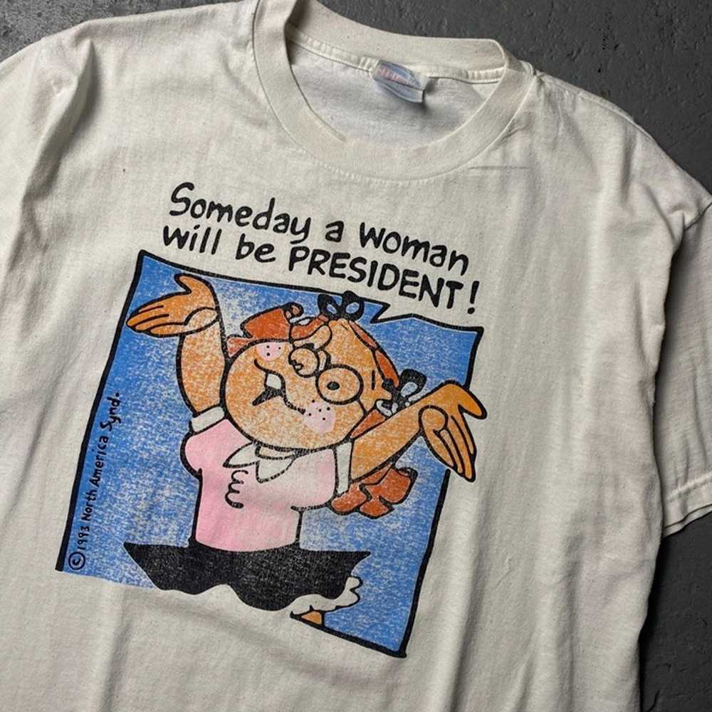 Vintage 90s Women President Cartoon Graphic T-Shi… - image 2