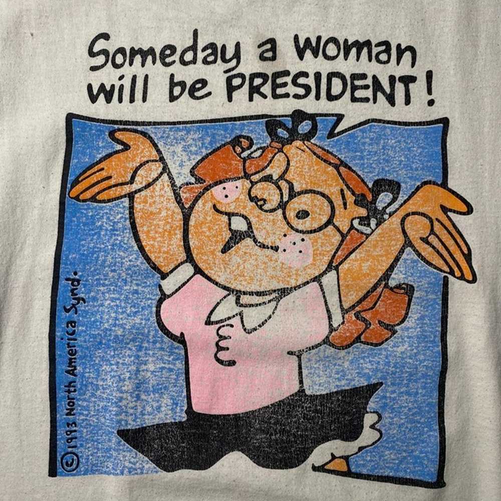Vintage 90s Women President Cartoon Graphic T-Shi… - image 3