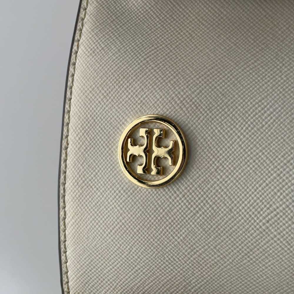 Tory Burch Womens White Leather Double Handle Zip… - image 2