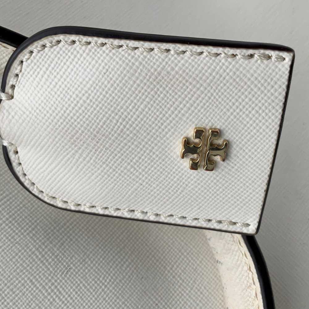 Tory Burch Womens White Leather Double Handle Zip… - image 3