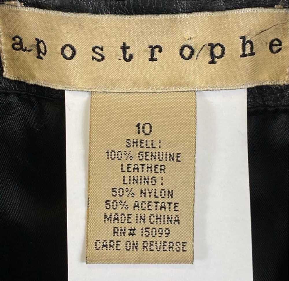 Apostrophe Womens Black Leather Long Sleeve Colla… - image 4