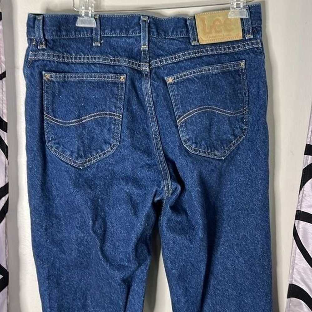 Vintage Lee dark blue wash denim jeans size 34 x … - image 11