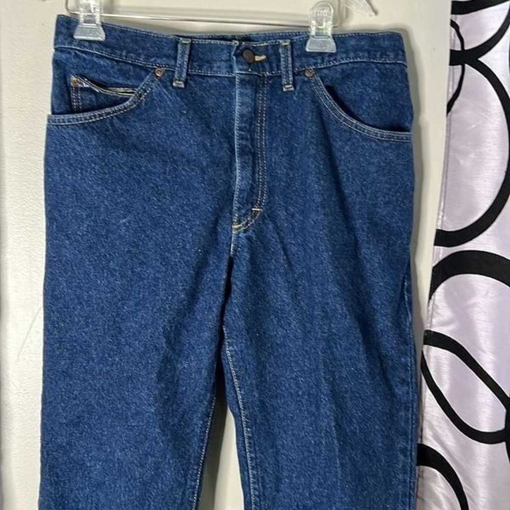 Vintage Lee dark blue wash denim jeans size 34 x … - image 3