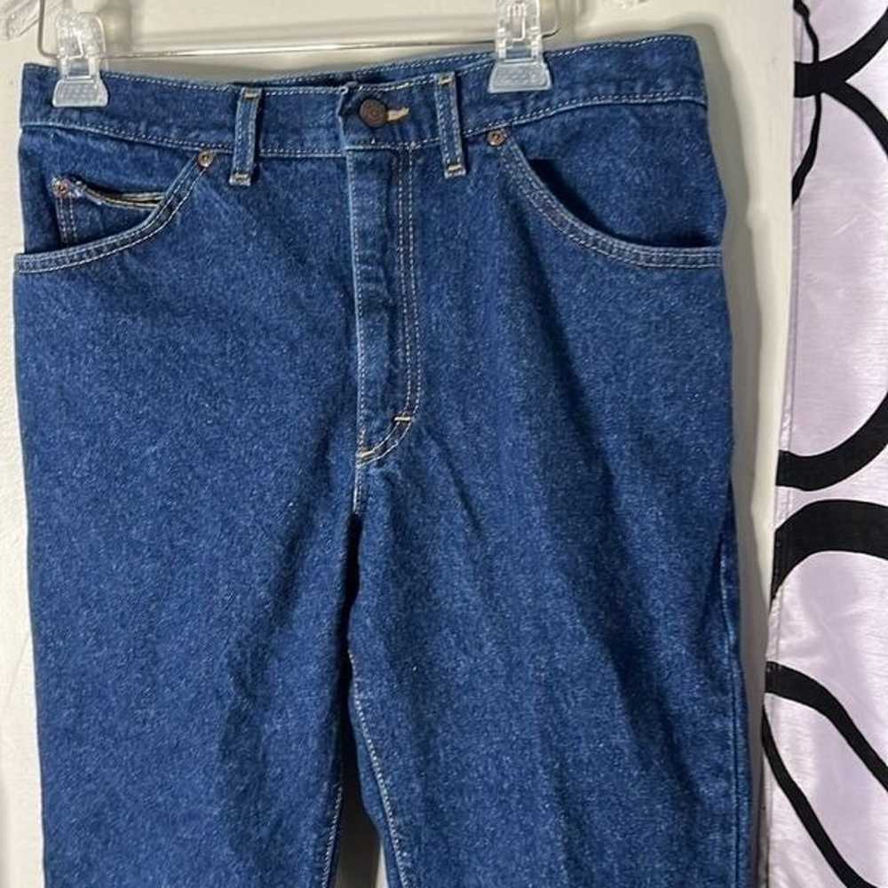 Vintage Lee dark blue wash denim jeans size 34 x … - image 4