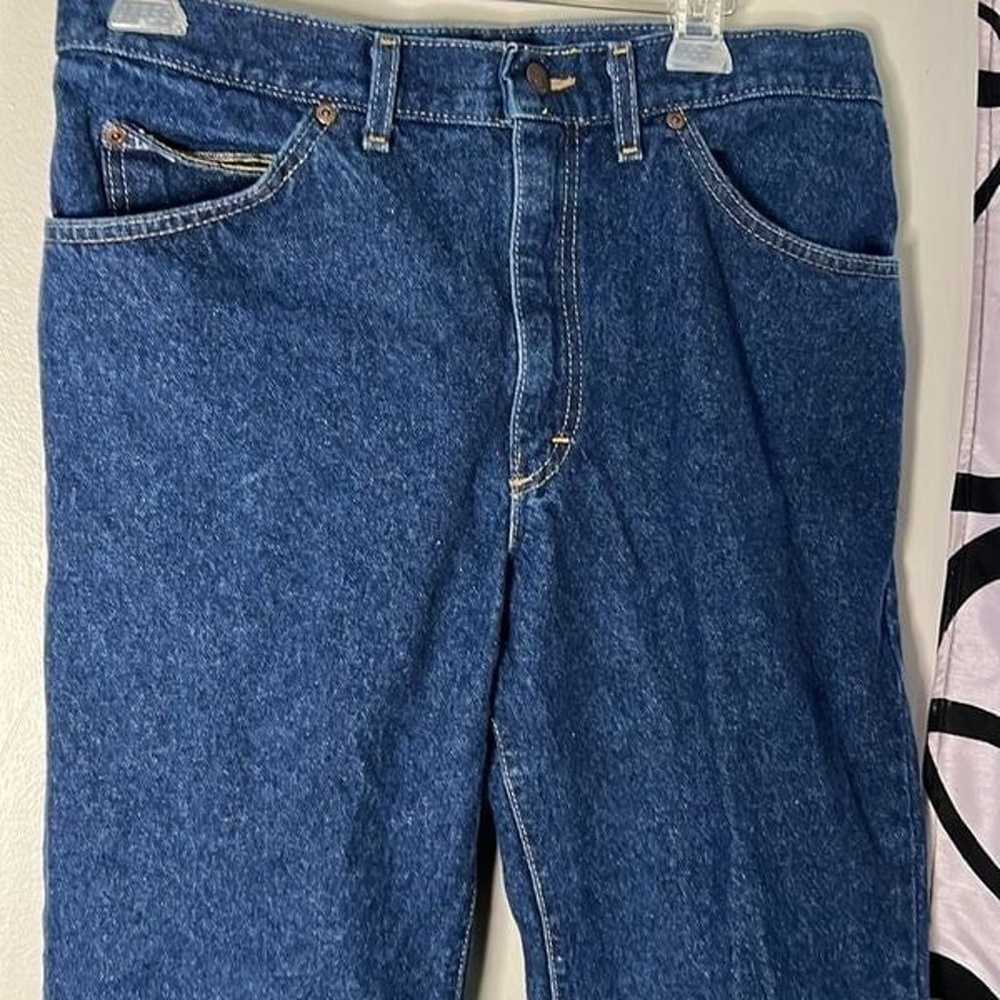 Vintage Lee dark blue wash denim jeans size 34 x … - image 5