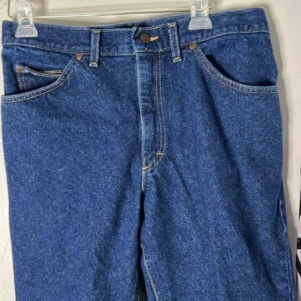 Vintage Lee dark blue wash denim jeans size 34 x … - image 6