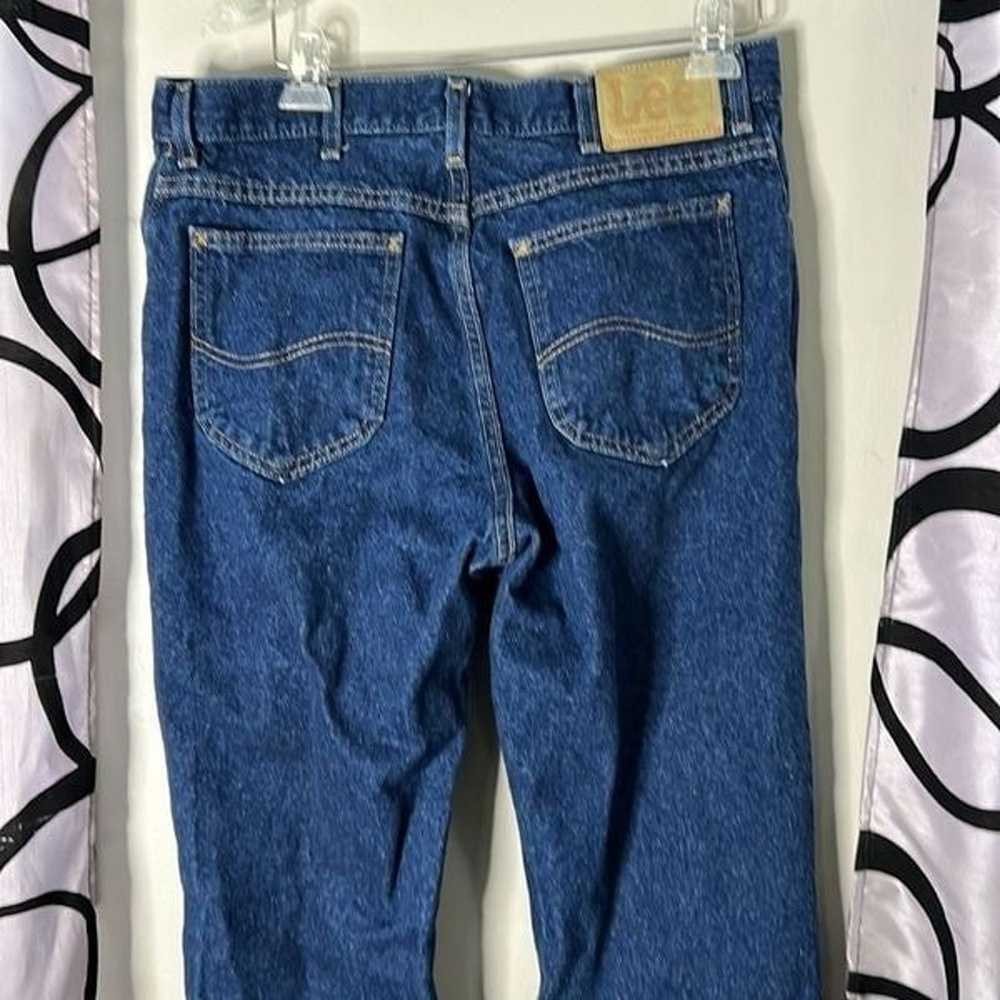 Vintage Lee dark blue wash denim jeans size 34 x … - image 8