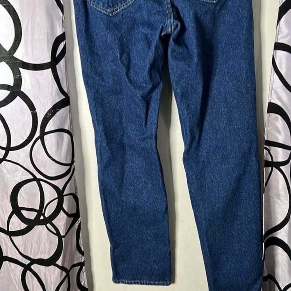Vintage Lee dark blue wash denim jeans size 34 x … - image 9