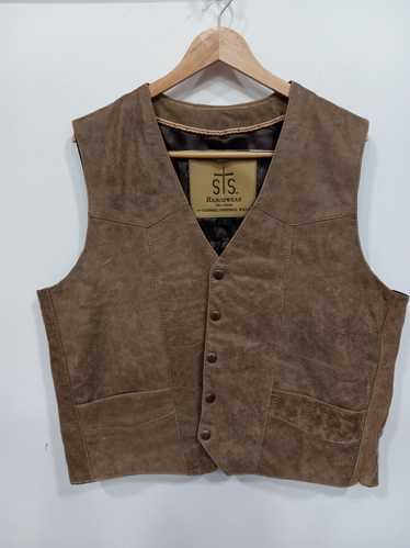 STS Ranchwear Tell Texas Men's Brown Leather Vest 