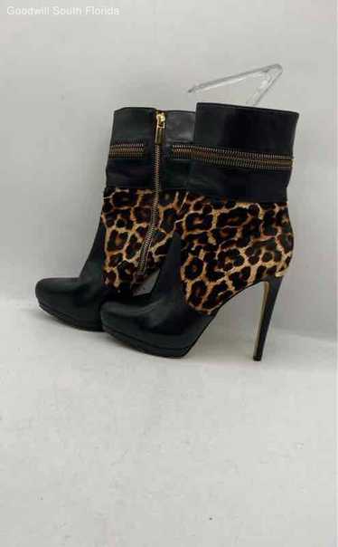 Michael Kors Womens Animal Print Black Boots Size 
