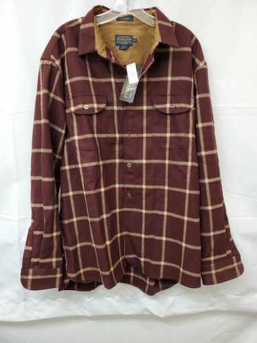 Mn Pendleton Fitted Buckley Maroon Plaid Button Lo