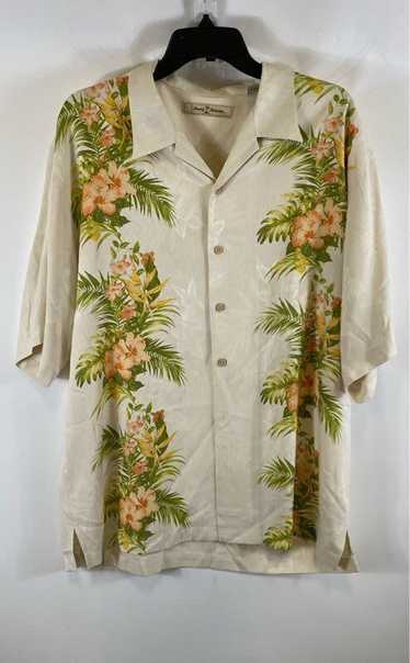 Tommy Bahama Mens Ivory Floral Silk Short Sleeve C