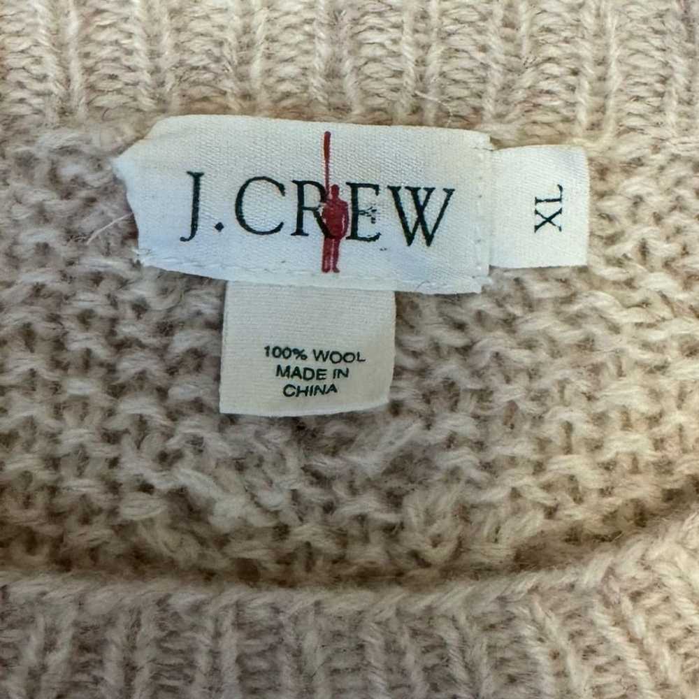 J. Crew Vintage Men's Cream Cable Knit Wool Pullo… - image 3