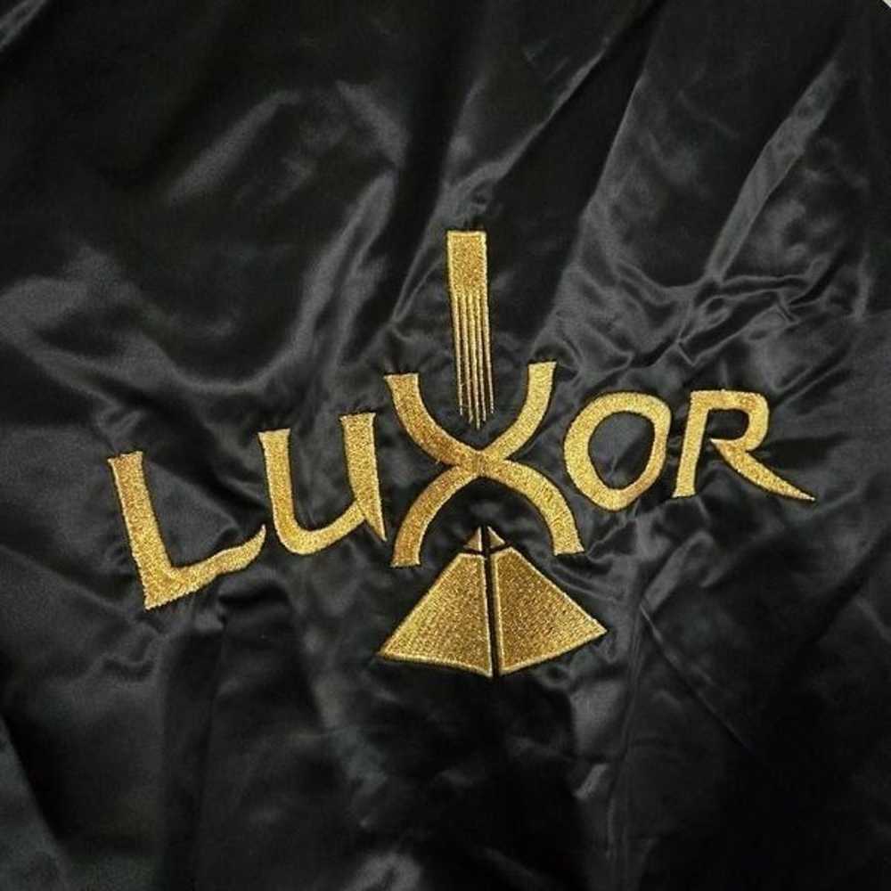 Luxor Las Vegas Satin Bomber Mens SZ M Black Gold… - image 5