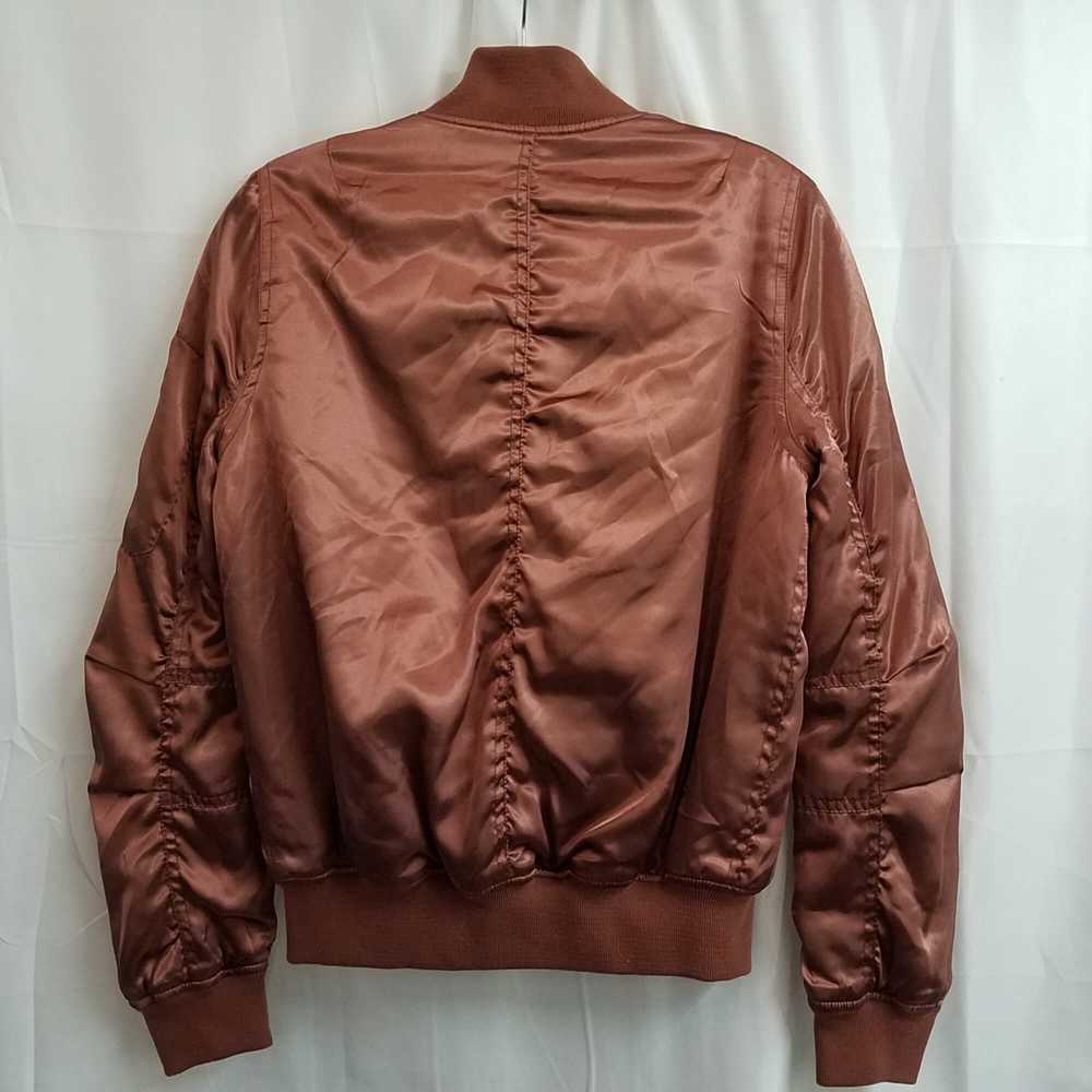 Topshop Women's Metallic Rust Bomber Jacket Size 2 - image 2