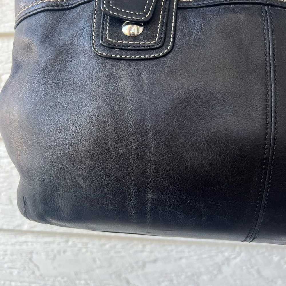 COACH Hampton Black Leather Soho Shoulder Bag Han… - image 11