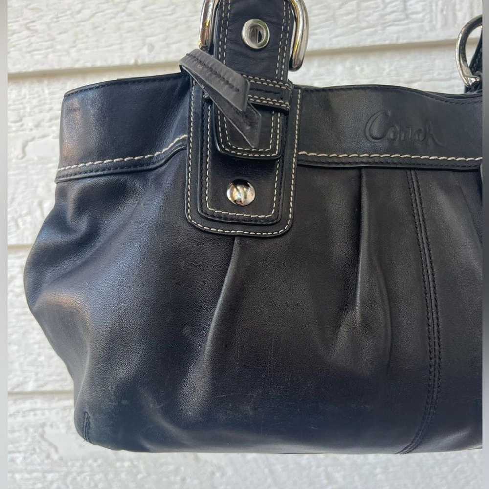 COACH Hampton Black Leather Soho Shoulder Bag Han… - image 8