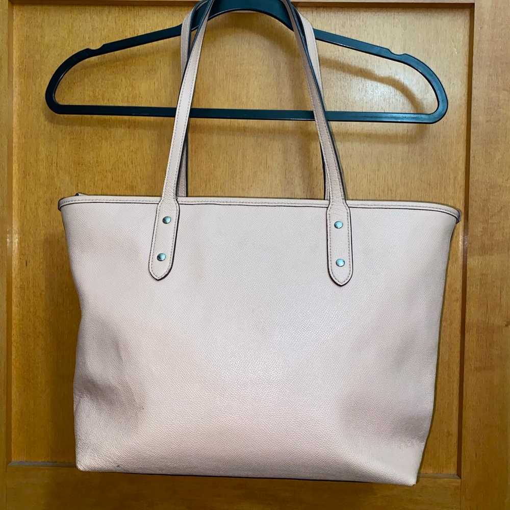 Coral Pink leather Coach City zip tote bag - image 5