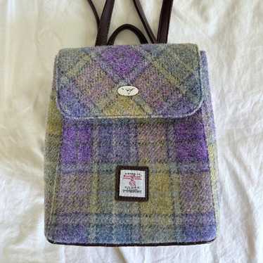 Harris Tweed Glen Appin Lilac Purple Yellow Check… - image 1