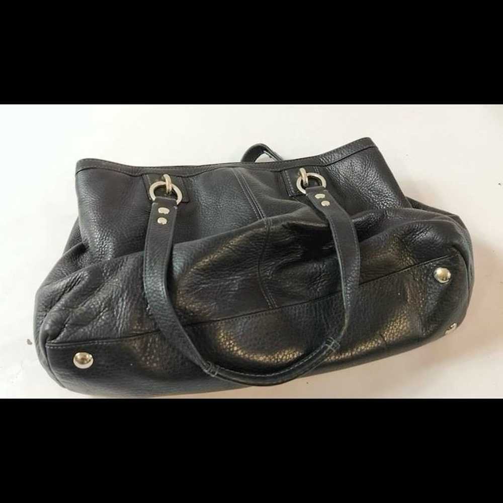 Vintage Coach Black Leather Two Handled Satchel F… - image 2