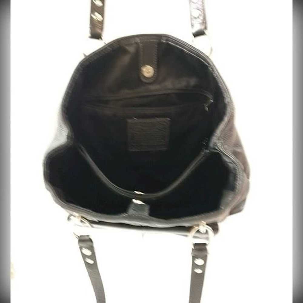 Vintage Coach Black Leather Two Handled Satchel F… - image 4