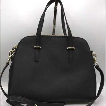 kate spade 100% Black Cow Leather Two Handle Dome… - image 1