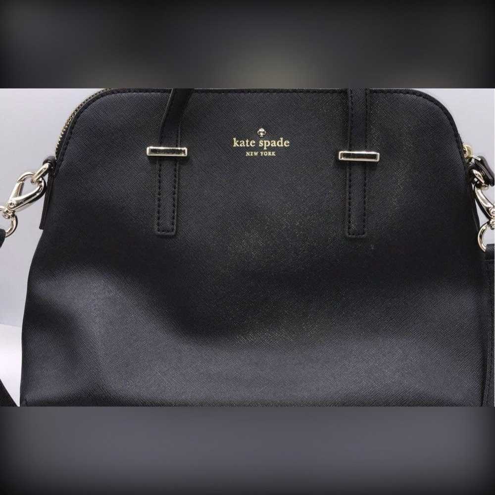 kate spade 100% Black Cow Leather Two Handle Dome… - image 2