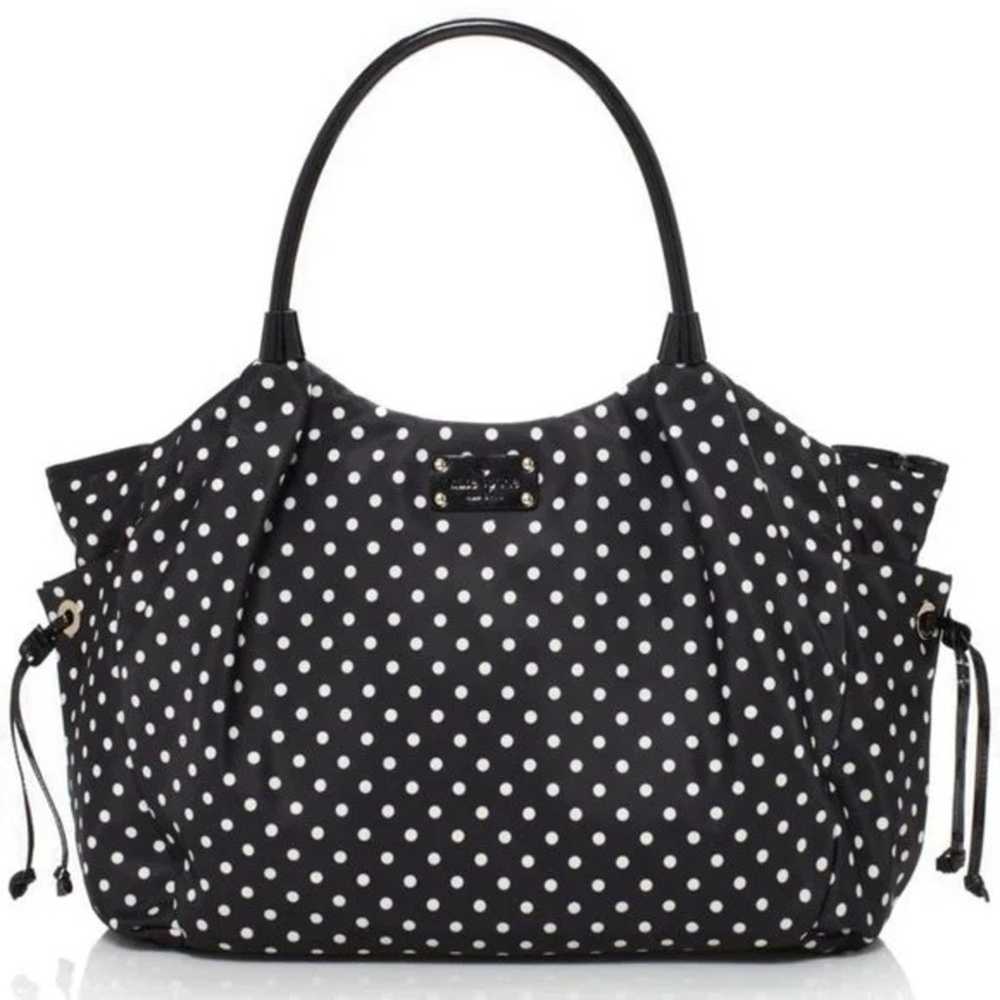 Kate Spade Stevie Diaper Bag Black White Polka Do… - image 1