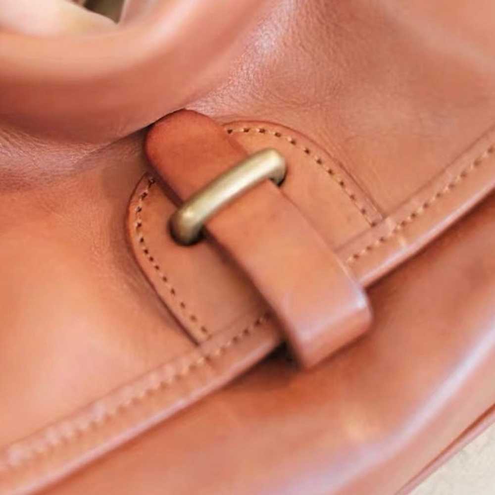 Retro style Leather messenger bag - chestnut brown - image 2