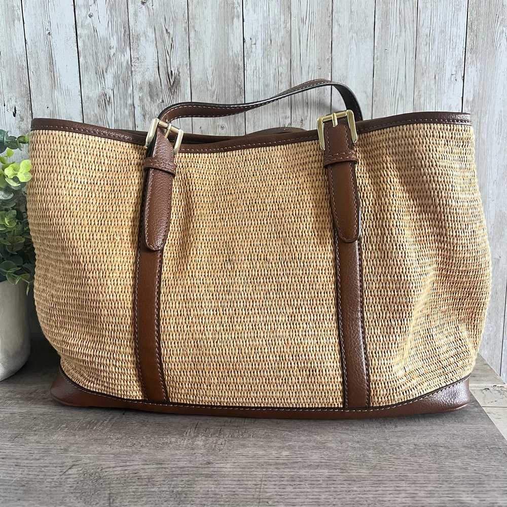 Michael Kors Woven Straw Tote Purse - image 4