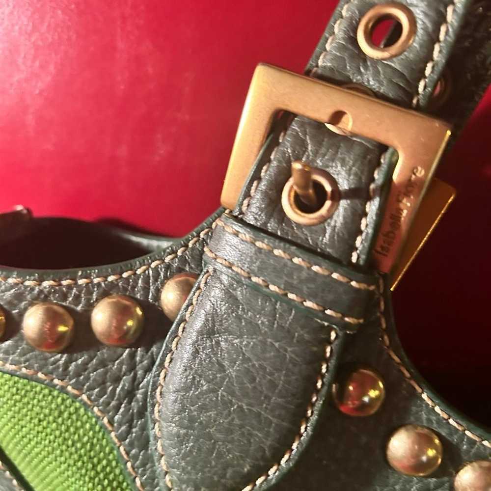 Vintage Isabella Fiore Green Leather Shoulder Bag… - image 6