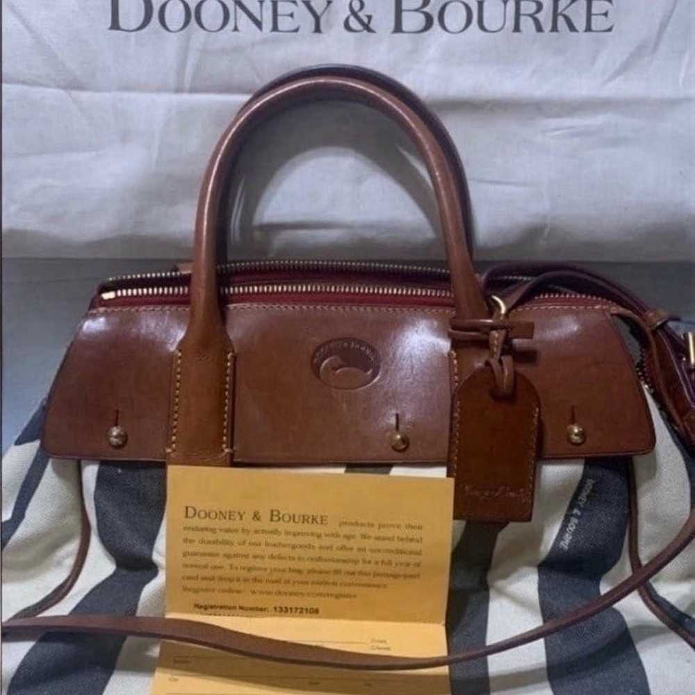 Dooney & Bourke Zebra Print W/Brown Leather trim … - image 10