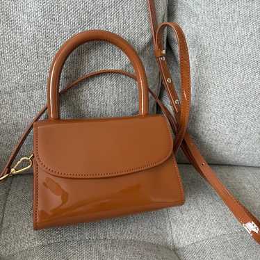 BY FAR Mini Bag Camel Patent Leather