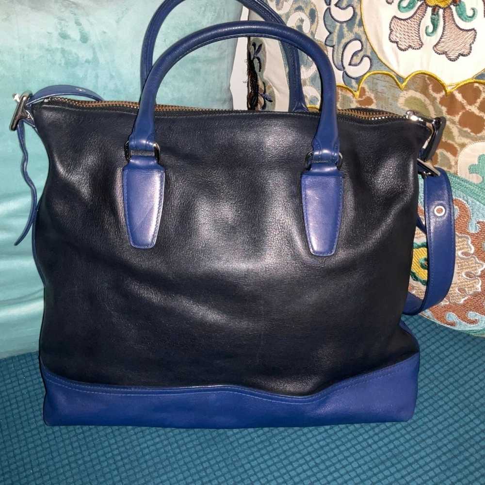 Coach Legacy Rory Black/Blue Colorblock XL Leathe… - image 6