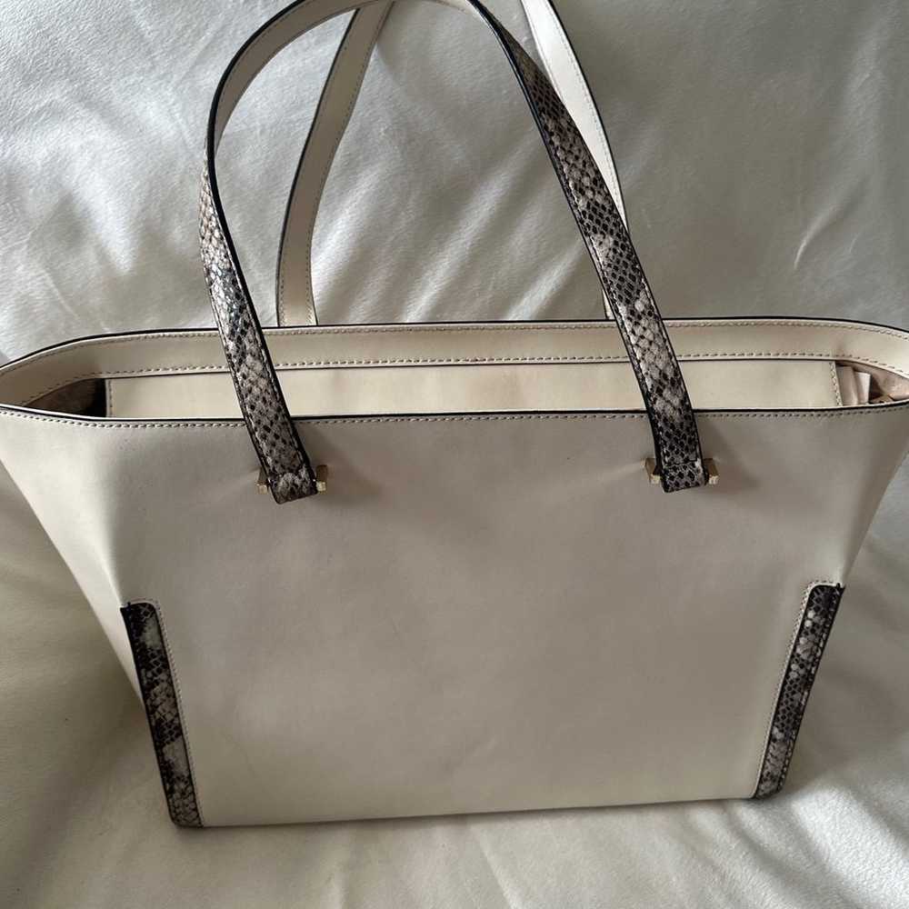 KATE SPADE NY CREAM & SNAKESKIN LEATHER TOTE/HAND… - image 2